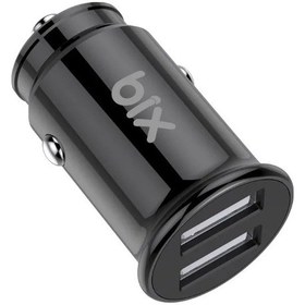 Resim Bix Bxaa12w 12w Çift Usb-a Portlu Araç Şarj Aleti İphone Android Uyumlu Mini Araç İçi Şarj Cihazı Siyah 