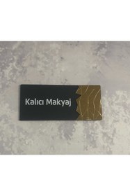 Resim Dekokonsept Dekoratif Aynalı (KALICI MAKYAJ)Ofis Oda Kapı İsimliği Yönlendirme Tabelası Kapı Tabelası PleksiGold 