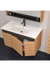Resim Orka Ricato 100 Cm Mdf Morgana Kiraz Banyo Dolabı Takımı Çok Renkli 