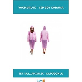 Resim Letsii Kapüşonlu Tek Kullanımlık Yağmurluk Rüzgar Geçirmez Ve Suya Dayanıklı Çok Renkli 