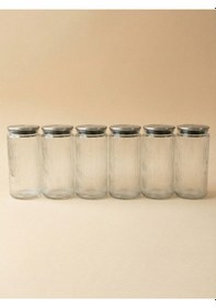 Resim Leelahome 6'lı Set Metal Vakum Kapaklı Cam Saklama Kabı 1500 Ml Şeffaf 