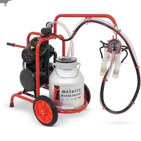 Resim Melasty Tekli İnek Süt Sağma Makinesi Alüminyum Güğüm - Silikon Memelik Yağlı Pompa 