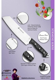 Resim Sürmene Serisi Santoku Mutfak Şef Bıçak Et Ekmek Sebze Salata Şef Bıçağı Siyah Mft-113 Siyah 
