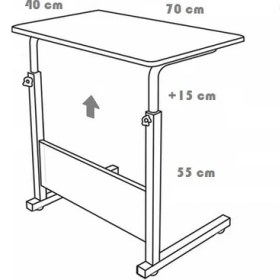 Resim servetavcı Yükseklik Ayarlı Tekerli Yatay Laptop Sehpası ve Çalışma Masası - Atlantik Çam Beyaz 