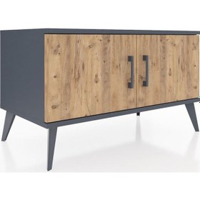 Resim Hyperion Şifonyer 2 Raflı 2 Kapaklı 88x44x48 Antrasit-çam/antrasit Çam/antrasit 