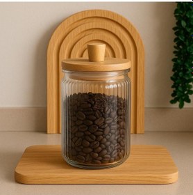 Resim Morponi Bambu Kapaklı Vakumlu Yivli Çok Amaçlı Erzak Kavanozu 1800 Ml 1 Adet Şeffaf 