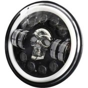 Resim Fortunelane 7 İnç Kafa Kemiği Desenli Led Araç Fары H4, Beyaz Uzun/yakın Işık, Sıyah Sinyal, Çok Renkli Drl, Tekli Paket 