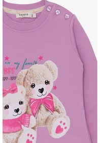 Resim Breeze Kız Çocuk Tunik Ayıcık Baskılı Simli 1.5-5 Yaş, Eflatun 