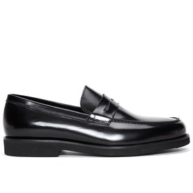 Resim Erkek Siyah Deri Klasik Loafer 
