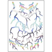 Resim A4 Sticker 128 Tek Paket Çoklu Sticker Şimşek Hologram Çok Renkli 