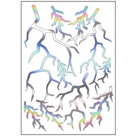 Resim A4 Sticker 128 Tek Paket Çoklu Sticker Şimşek Hologram Çok Renkli 