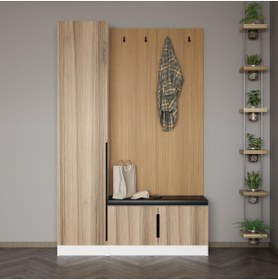 Resim Minar Kale Dekor Panel 1 Kpk 1 Bölme Raf Port Ayakkabılık Minderli Byz Dore Plus 