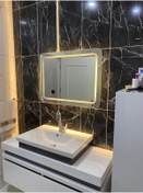 Resim BLUE HOUSE 80*60 Led'li Kumlamali Lavabo Banyo Aynasi 