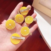 Resim 2 adet/6 adet Limon Şekilli Saç Tokaları - Yaz Meyve Tasarımı, Parlak Sarı ve Turuncu, Metal Altın Tonlu Saç Tokaları Kadınlar için Günlük ve Resmi Stil, Sevimli Kore Kenarlıklı Saç Aksesuarları, Dayanıklı Reçine Saç Tokaları, Sevimli Saç Tokaları, Canlı Saç Aksesuarları, Zarif Saç Parçası 