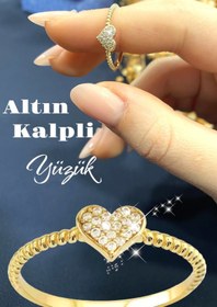 Resim Hepimitu Kalpli Altın Yüzük 