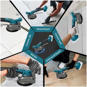 Resim ROWERMAX Pro Lityum Çift Akülü 21V Titreşimli 80-100cm Fayans,Kiremit Döşeme Vantuz Makinesi 