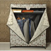 Resim Çelik Borulu Yedek Plastikli Tema Istanbul Bez Dolap Gardrop 