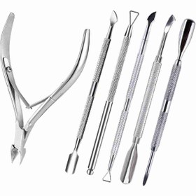 Resim Profesyonel Paslanmaz Çelik Tırnak Kesici Makas Nippers Çok Fonksiyonlu Tırnak Eti İtici Çıkarıcı Tırnak Bakım Manikür Araçları Setleri, Tırnak Makası 