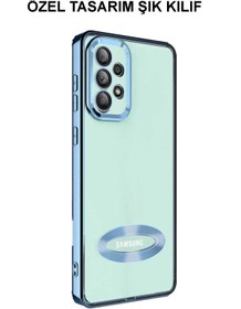 Resim KILIFMANİA Samsung Galaxy A73 Kapak Yanları Renkli Lens Korumalı Logo Gösteren Luxury Silikon Kılıf - Lila 