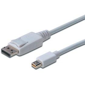 Resim Displayport Bağlantı Kablosu, Dp Erkek - Mini Dp Erkek, 1 Metre, Kilit Mekanizmalı, Dp 1.1A Uyumlu, Ul, Beyaz Renk 