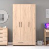 Resim Adore Mobilya Trendline 3 Kapaklı Tek Çekmeceli Gardırop - Florida Meşe 103x187x52 CM 
