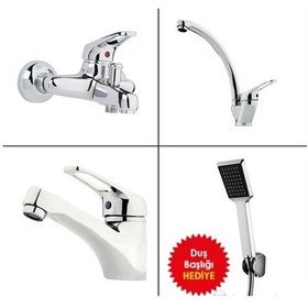 Resim Banyo - Mutfak Batarya Seti - Mafsallı Duş Seti 
