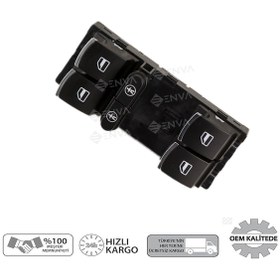Resim Volkswagen Sharan Sol Ön Cam Açma Düğmesi 2011-2014 kromlu 
