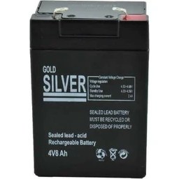 Resim Gold Silver 4 Volt 8 Amper Akü 4 V 8 A Bakımsız Kuru Akü 