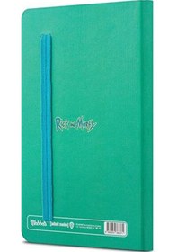 Resim Mabbels Rick And Morty Sert Kapak Lastikli Mini Not Defteri Yeşil 80 Yaprak Çizgisiz 9x14cm Dft-3883 