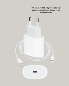 Resim İphone Ve İpad Uyumlu 20w Güvenli Usb-c Hızlı Şarj Adaptörü 