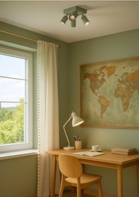 Resim Mylights 4 Lü Dörtlü Hareketli Başlık Mint Yeşili Metal Gövde Gu10 Led Hareketli Tavan Spot Avize Yeşil 