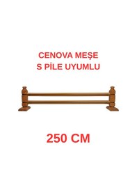 Resim Cenova S Pile Ve Perde Düğmesi Uyumlu Çetray Çift Raylı Modern Ahşap Rustik Meşe 250 Cm Meşe 