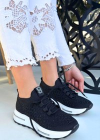 Resim Zerenyus İNCİ Bağcıksız Triko Taş Detaylı Kadın Sneaker 