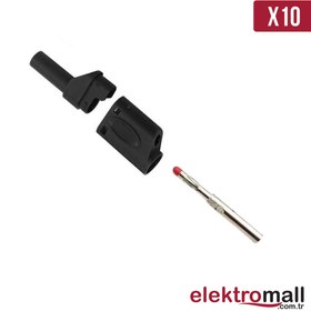Resim 4mm Korumalı Siyah Banana Jack - 10 Adet 