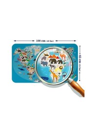 Resim Eğitici Dünya Haritası Dünya Atlası Çocuk Ve Bebek Odası Duvar Sticker-60x105-3787 - Renkli Çok Renkli 
