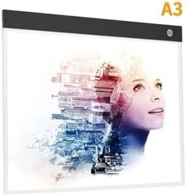 Resim A3 Led Işıklı Çizim Tableti Led Çizim Kopyalama Tableti Eskiz Anime Portre Grafik Çizim 3Mod Beyaz 