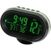 Resim Araç Termometresi Dijital Saat Dc 12v Otomobil Saati Led Işıklı Otomatik Çift Sıcaklık Göstergesi, Seçenek Yeşil 