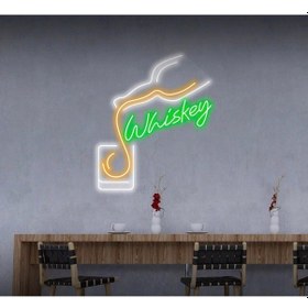 Resim Whiskey Yazılı Ve Şekilli Neon Tabela Yeşil 