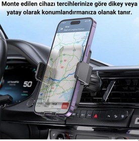 Resim Coofbe Güçlü Magsafe 360 Dönebilen Yapışkanlı Araç İçi Telefon Tutucu Masaüstü Telefon Standı Tutucu 