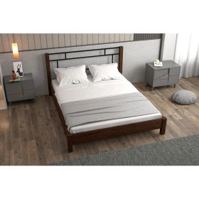 Resim Koç Tek Yapı Yap-Sa Home Feza-Metal Başlıklı Doğal Ahşap Karyola 