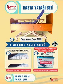 Resim Emek Sağlıktan 3 Motorlu Ahşap Karyola Havalı Yatak Takımı 