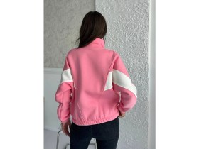Resim Zeynep Öykü Style Kadın3 Iplik Içi Şardonlu Garnili Oversize Kalıp Hırka Eşofman Üstü Sweatshirt 