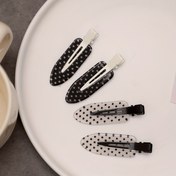 Resim 4 Adet Siyah Beyaz Asetat Görünmez Saç Tokası, Tatlı Perçem ve Uçuşan Saçlar İçin Saç İğnesi 