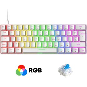 Resim Sarftech T60 Beyaz Rgb Klavye Kablolu Gaming Oyuncu Klavyesi T60 
