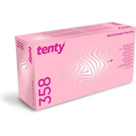Resim 358 Nitril Pudrasız Eldiven M Beden Pembe 100'lü 10 Paket 