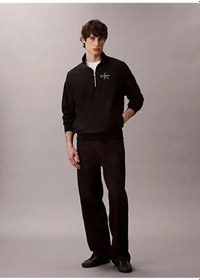 Resim Calvin Klein Jeans Uzun Kollu Premium Penye Mikro Monologolu Erkek Siyah Sweatshirt Lv04rd236g-ub1 Siyah 