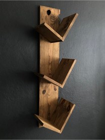 Resim O&Awood Doğal Ahşap Kitaplık, Dekoratif Tasarım Ahşap Vintage Kitaplık, R (497955250) 