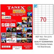 Resim Tanex Laser Etiket 100 YP 40x20 MM Laser-Copy-Inkjet TW-2270 