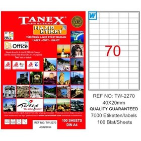 Resim Tanex Laser Etiket 100 YP 40x20 MM Laser-Copy-Inkjet TW-2270 