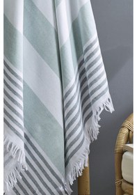 Resim Pamuklu Yeşil Renk Peştemal 